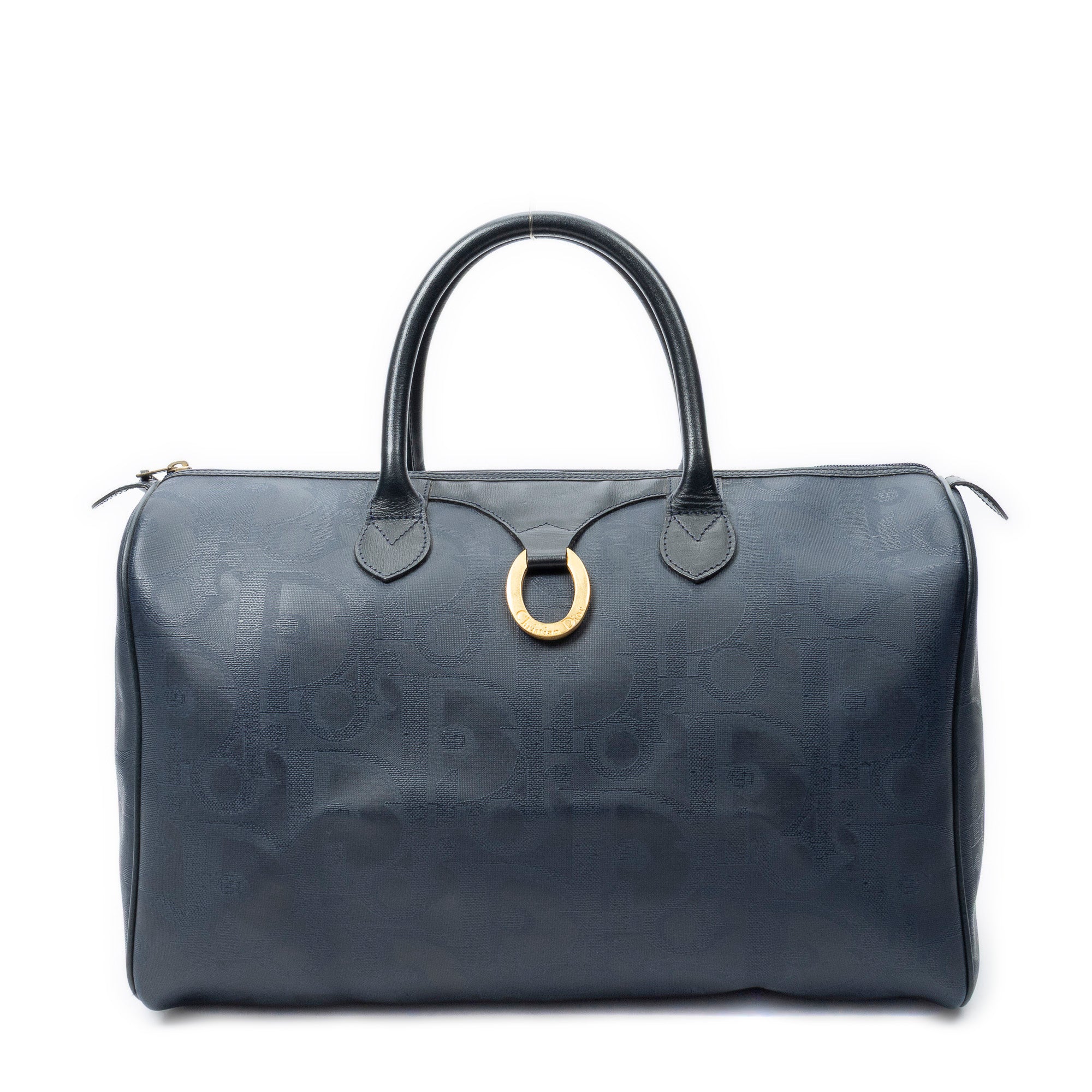 Travel Bag Vintage Medium Travel Boston Navy Maxi Diorissimo Coated Canvas