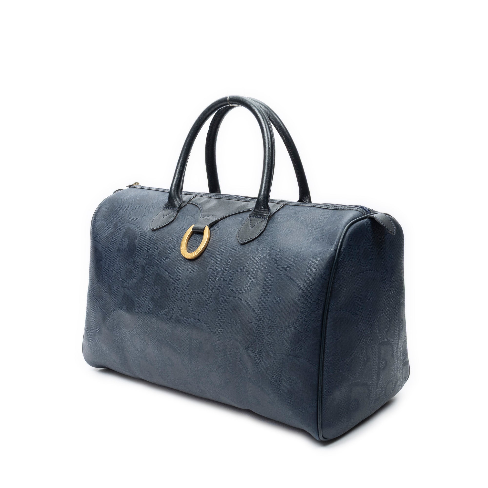 Travel Bag Vintage Medium Travel Boston Navy Maxi Diorissimo Coated Canvas
