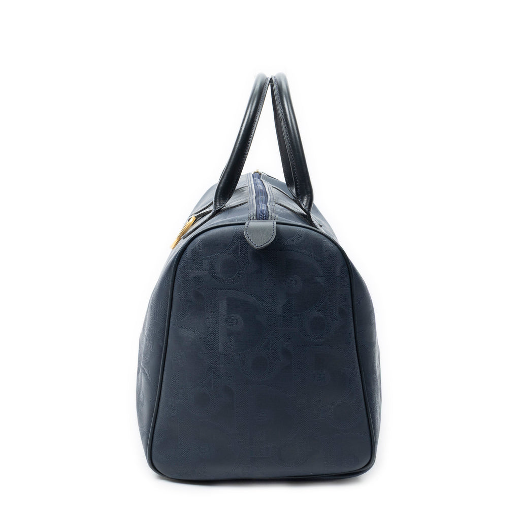 Travel Bag Vintage Medium Travel Boston Navy Maxi Diorissimo Coated Canvas