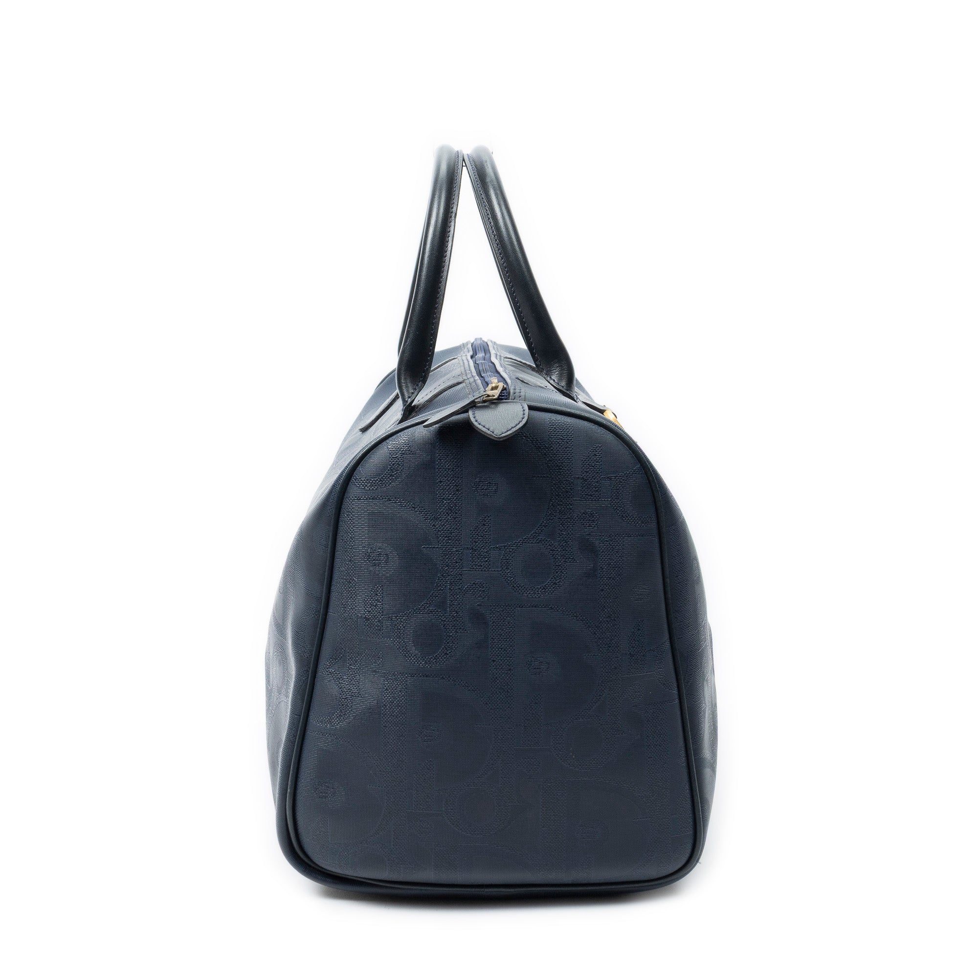 Travel Bag Vintage Medium Travel Boston Navy Maxi Diorissimo Coated Canvas