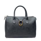 Handbag Vintage Small Boston Black Maxi Diorissimo Coated Canvas