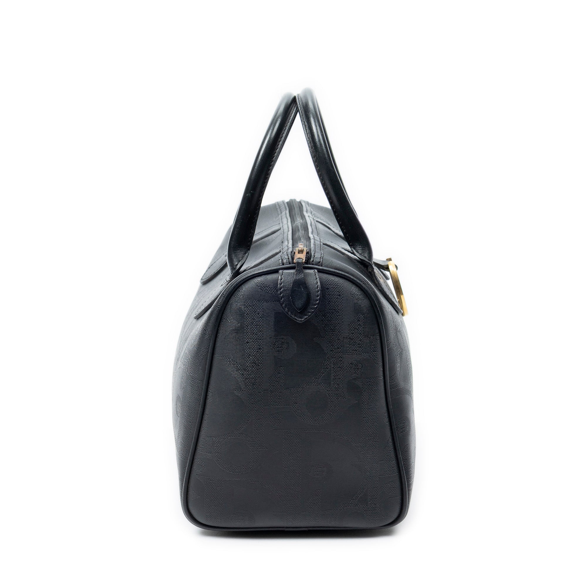 Handbag Vintage Small Boston Black Maxi Diorissimo Coated Canvas