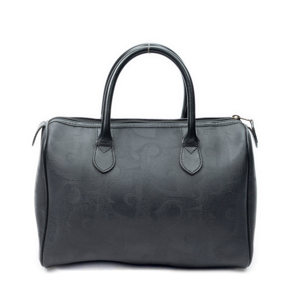 Handbag Vintage Small Boston Black Maxi Diorissimo Coated Canvas