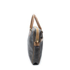 Handbag Vintage Document Bag Brown Honeycomb Coated Canvas