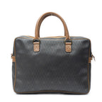 Handbag Vintage Document Bag Brown Honeycomb Coated Canvas