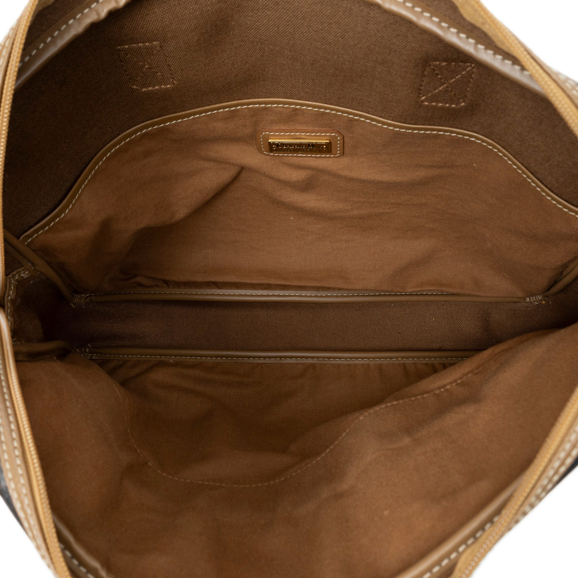 Handbag Vintage Document Bag Brown Honeycomb Coated Canvas