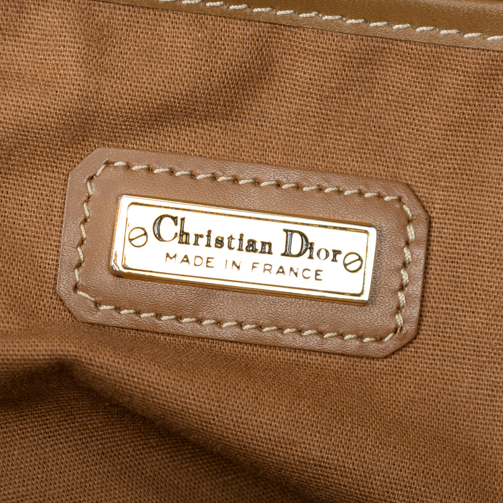 Handbag Vintage Document Bag Brown Honeycomb Coated Canvas