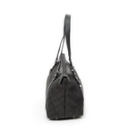 Shoulder Bag Abbey Tote Black Monogrammed Denim Canvas