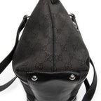 Shoulder Bag Abbey Tote Black Monogrammed Denim Canvas