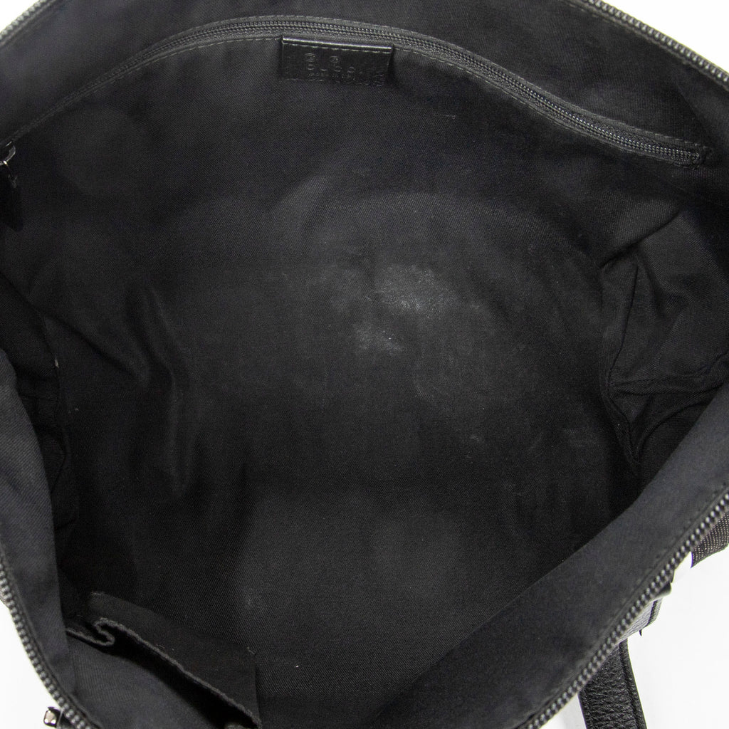 Shoulder Bag Abbey Tote Black Monogrammed Denim Canvas