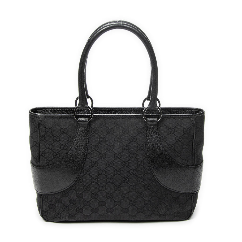 Shoulder Bag Jacquard Tote Black Monogrammed Canvas