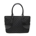Shoulder Bag Jacquard Tote Black Monogrammed Canvas