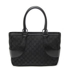 Shoulder Bag Jacquard Tote Black Monogrammed Canvas