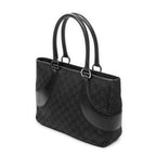 Shoulder Bag Jacquard Tote Black Monogrammed Canvas