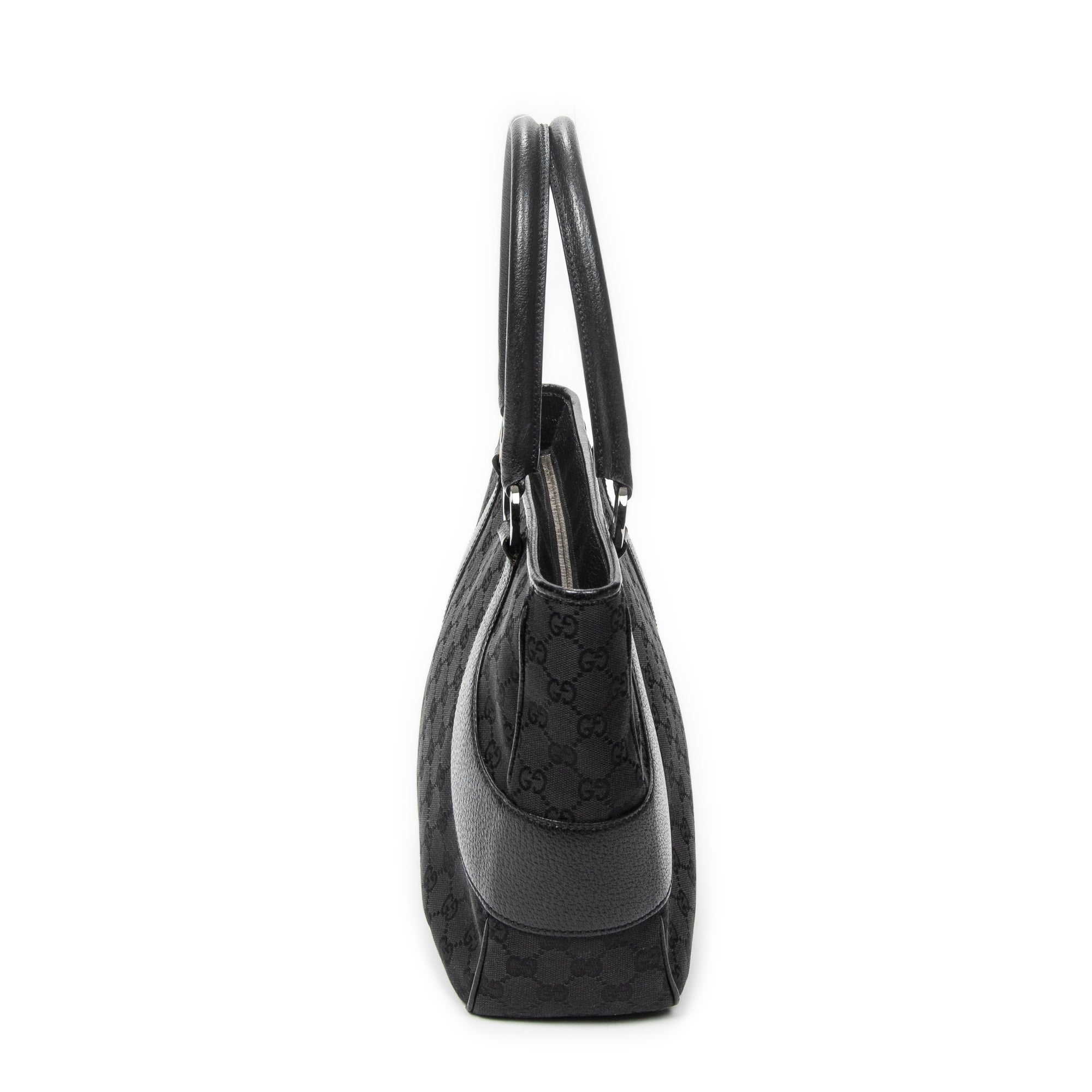 Shoulder Bag Jacquard Tote Black Monogrammed Canvas
