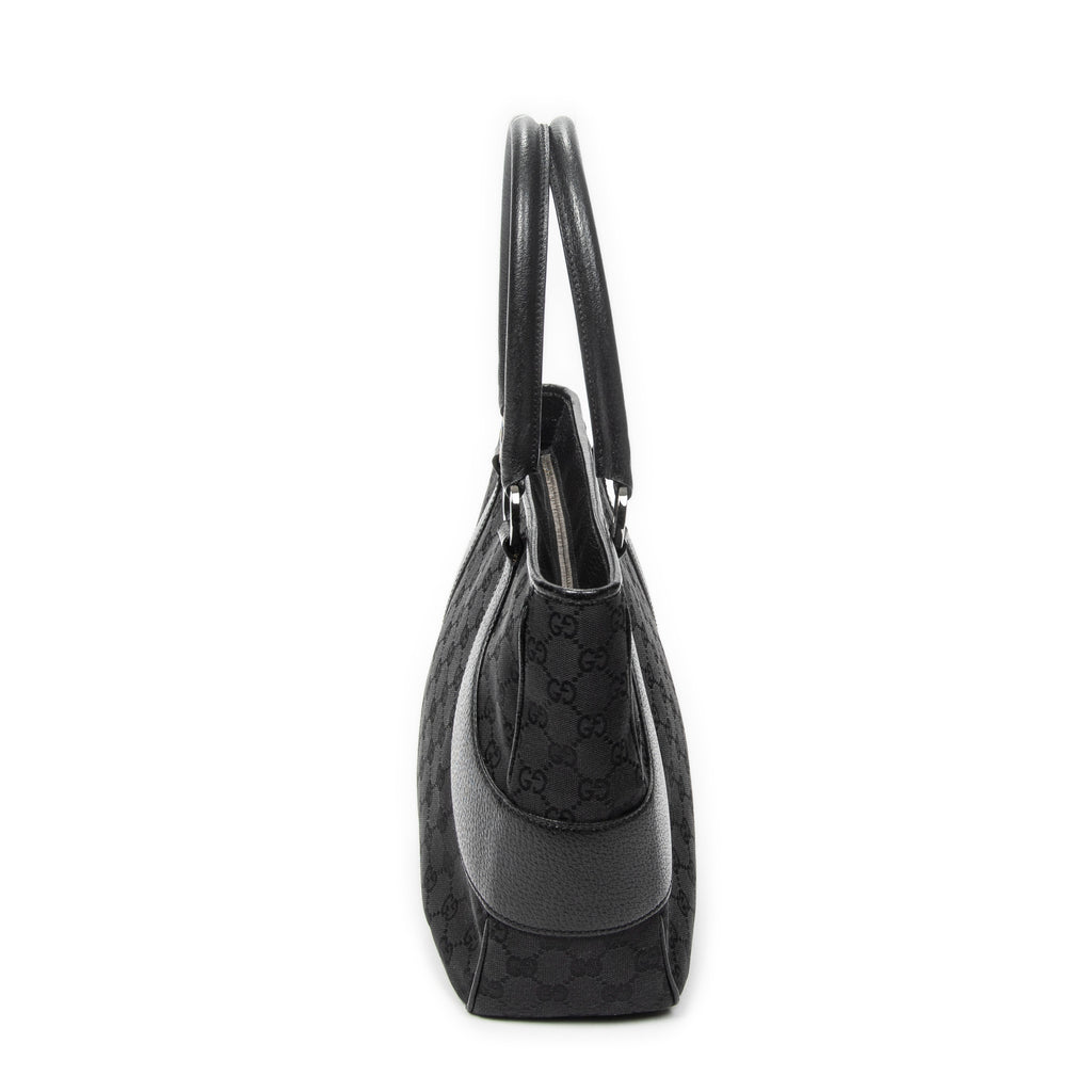 Shoulder Bag Jacquard Tote Black Monogrammed Canvas