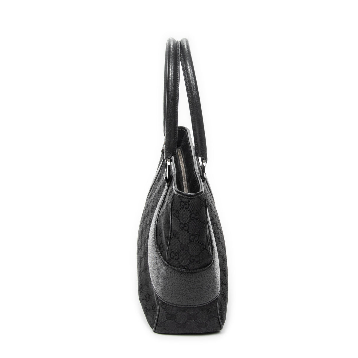 Shoulder Bag Jacquard Tote Black Monogrammed Canvas