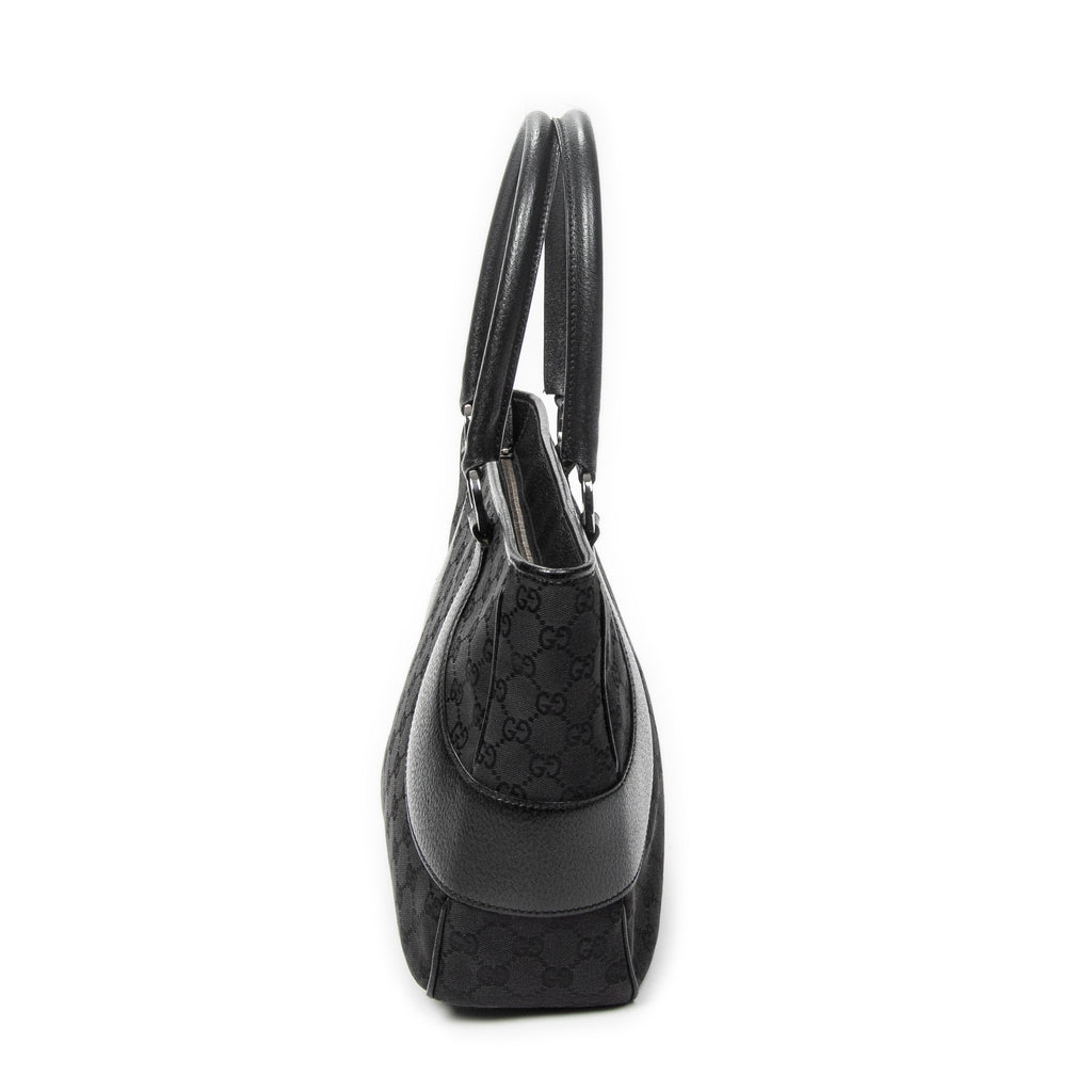 Shoulder Bag Jacquard Tote Black Monogrammed Canvas