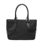Shoulder Bag Jacquard Tote Black Monogrammed Canvas