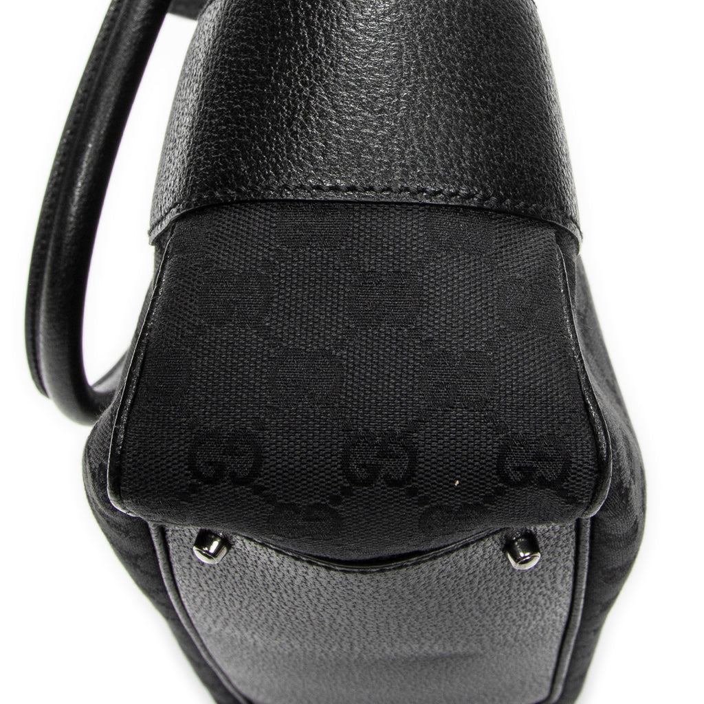 Shoulder Bag Jacquard Tote Black Monogrammed Canvas