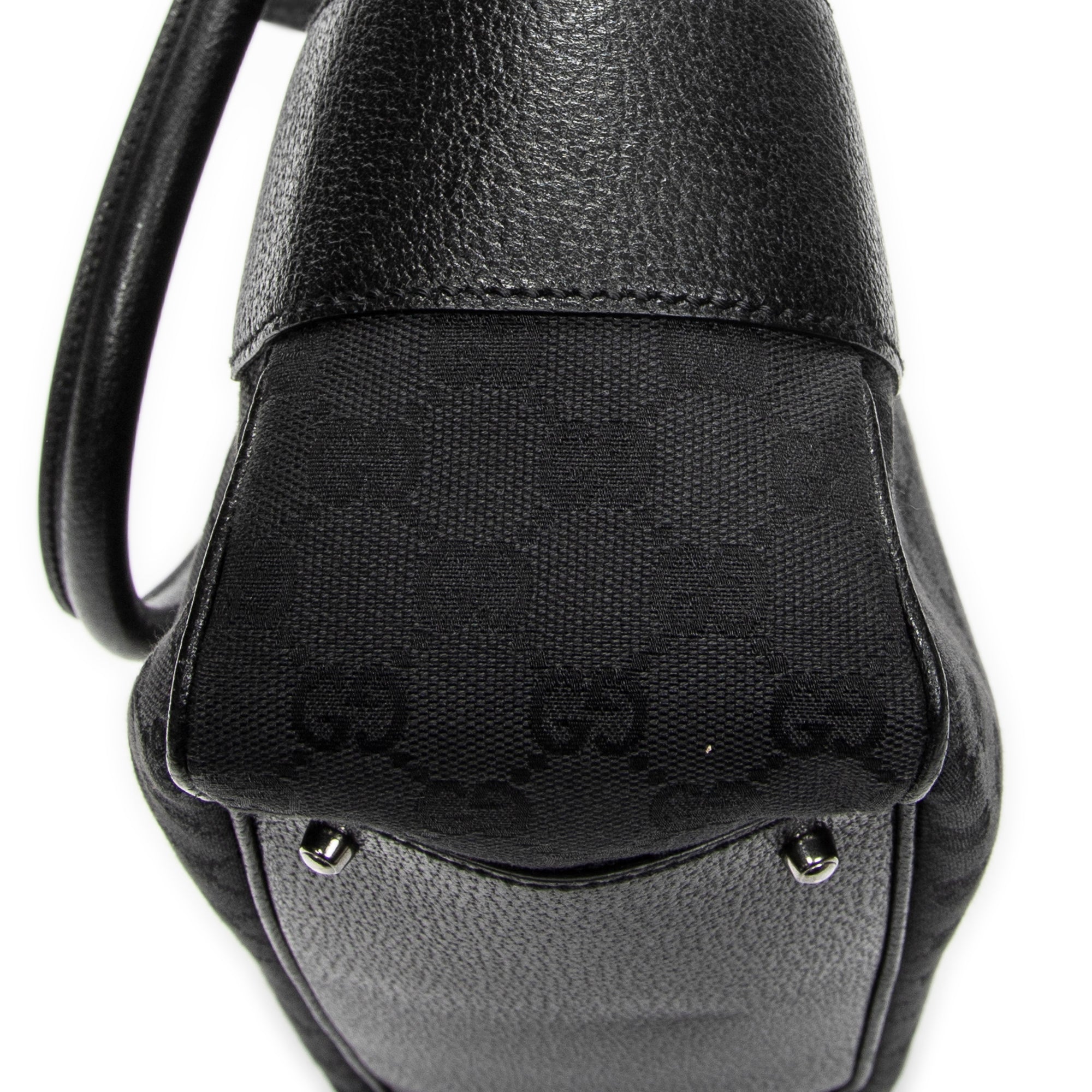 Shoulder Bag Jacquard Tote Black Monogrammed Canvas