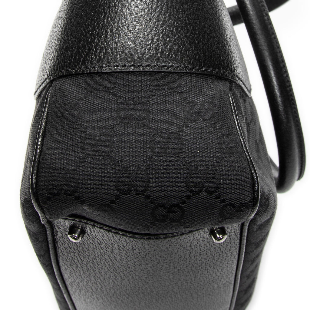 Shoulder Bag Jacquard Tote Black Monogrammed Canvas