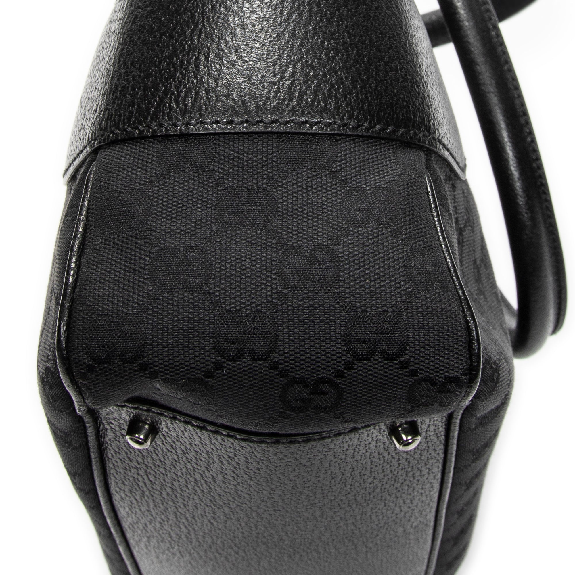 Shoulder Bag Jacquard Tote Black Monogrammed Canvas