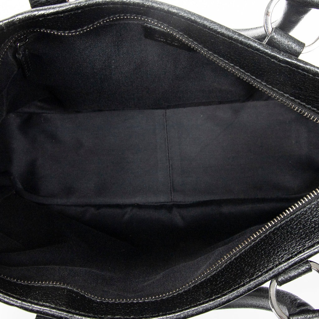 Shoulder Bag Jacquard Tote Black Monogrammed Canvas