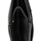 Shoulder Bag Flat Messenger Black Grained Calfskin Leather