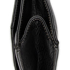Shoulder Bag Flat Messenger Black Grained Calfskin Leather