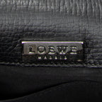 Shoulder Bag Flat Messenger Black Grained Calfskin Leather