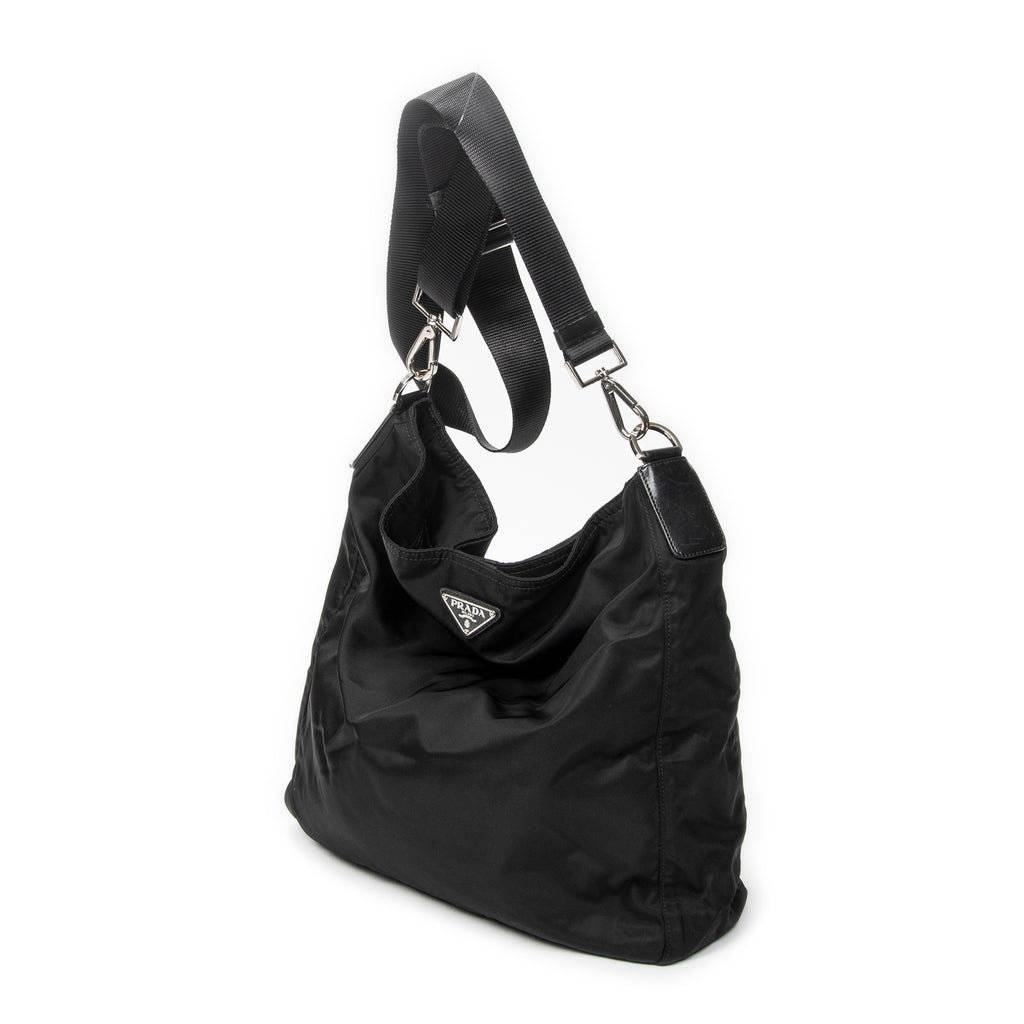 Shoulder Bag Large Messenger Black Nylon Canvas