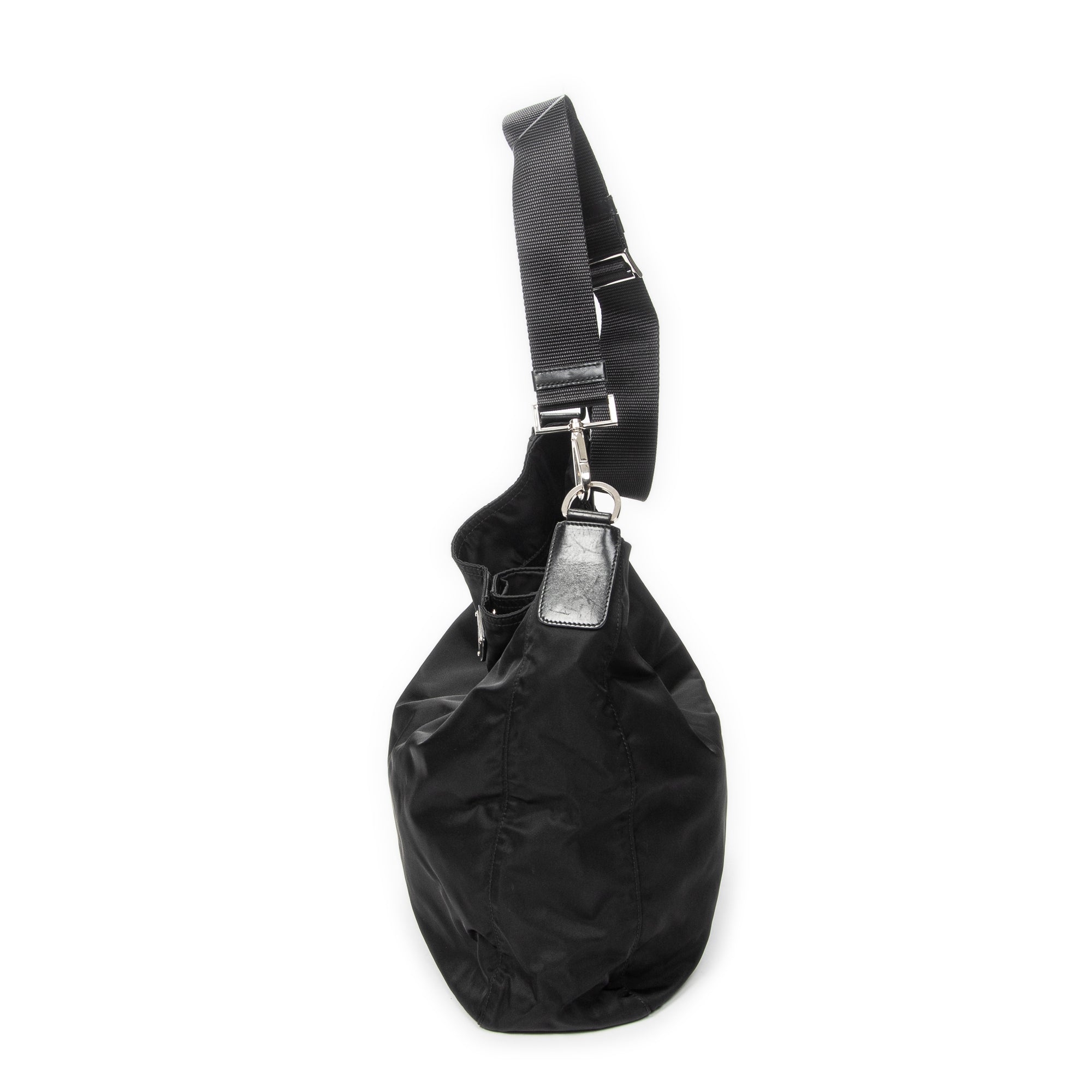 Shoulder Bag Large Messenger Black Nylon Canvas