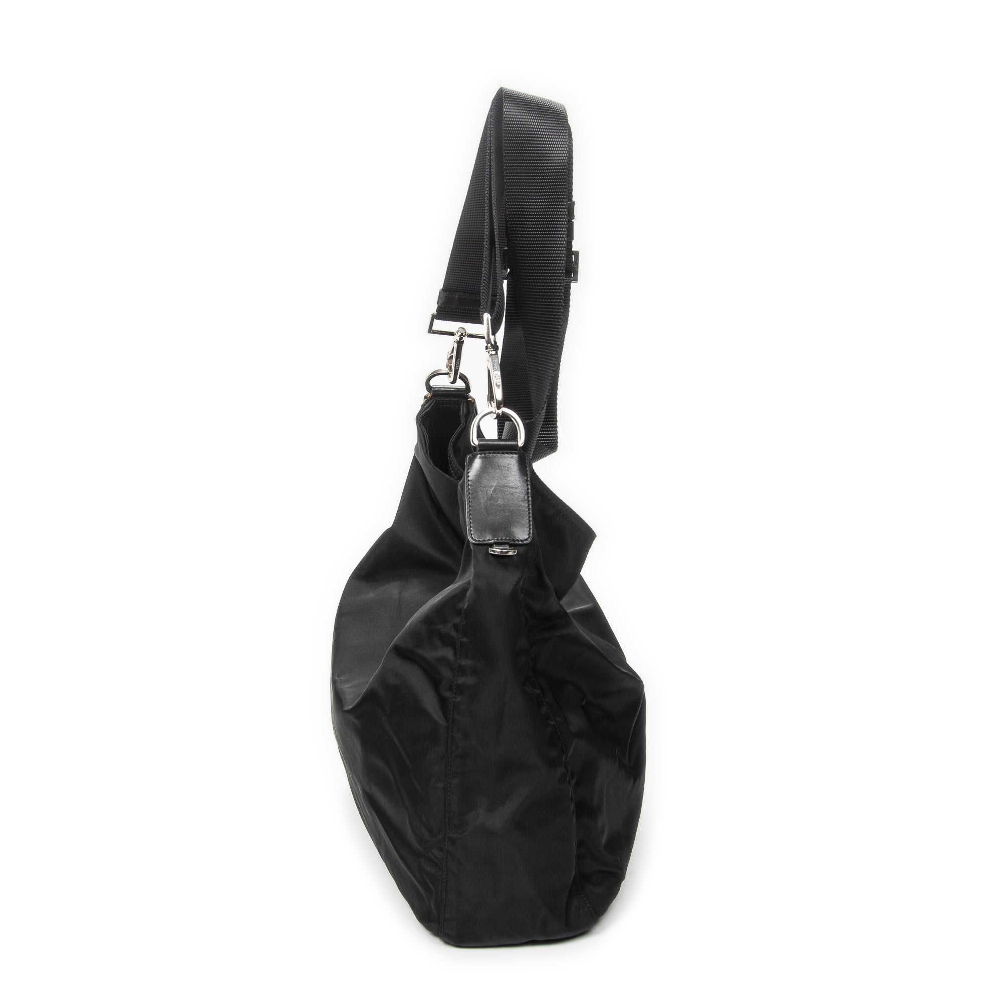 Shoulder Bag Large Messenger Black Nylon Canvas