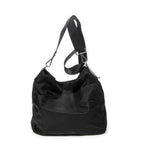 Shoulder Bag Large Messenger Black Nylon Canvas