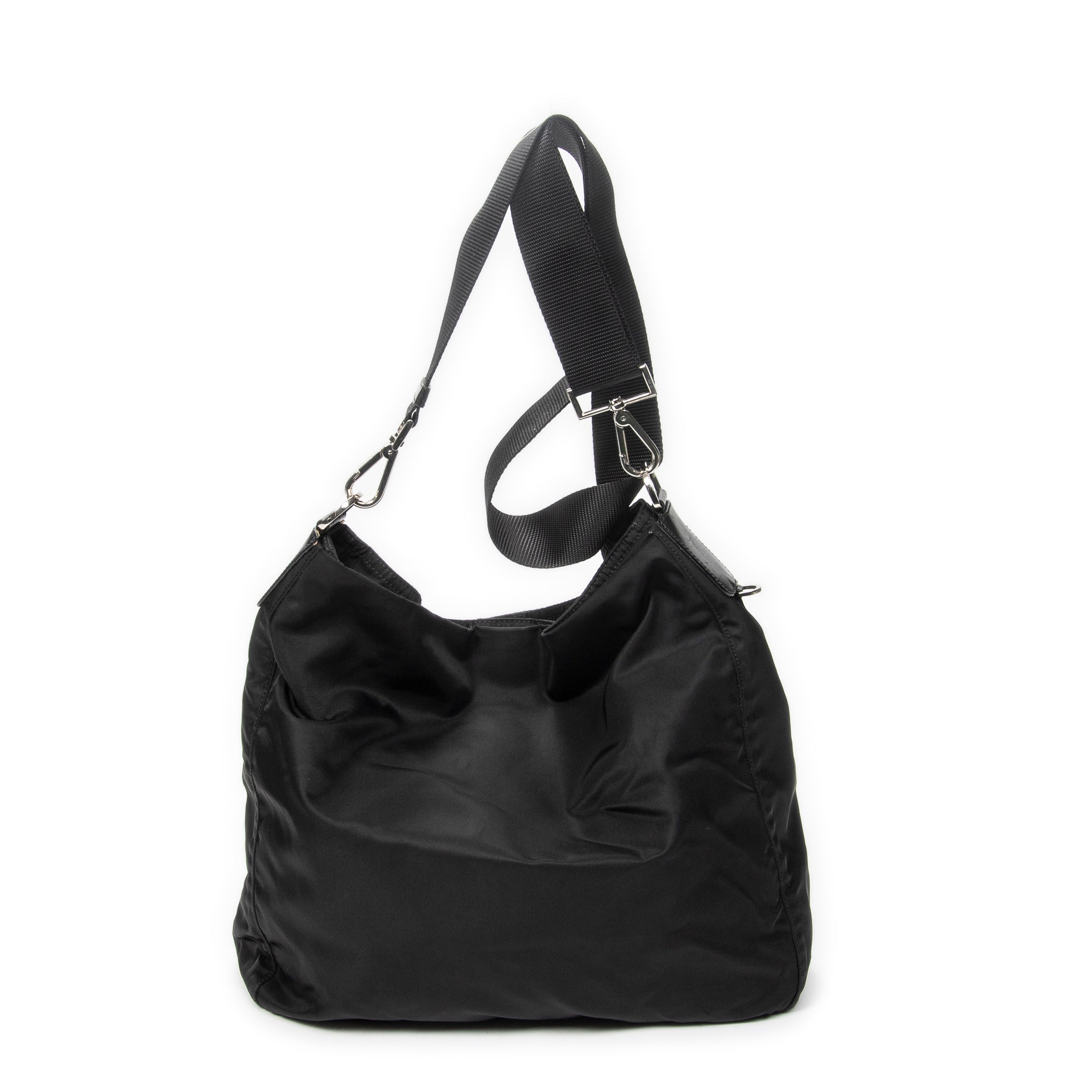 Shoulder Bag Large Messenger Black Nylon Canvas