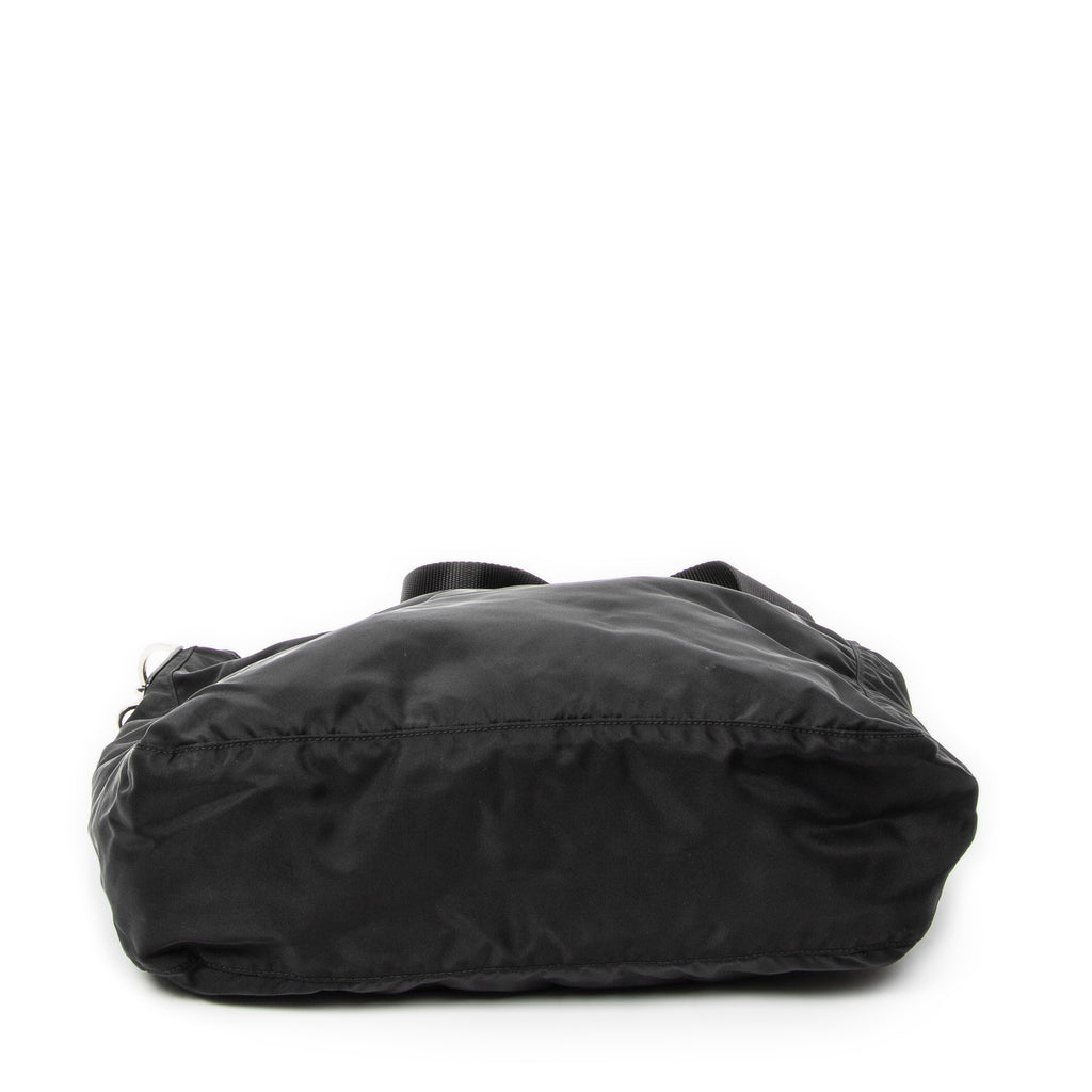 Shoulder Bag Large Messenger Black Nylon Canvas