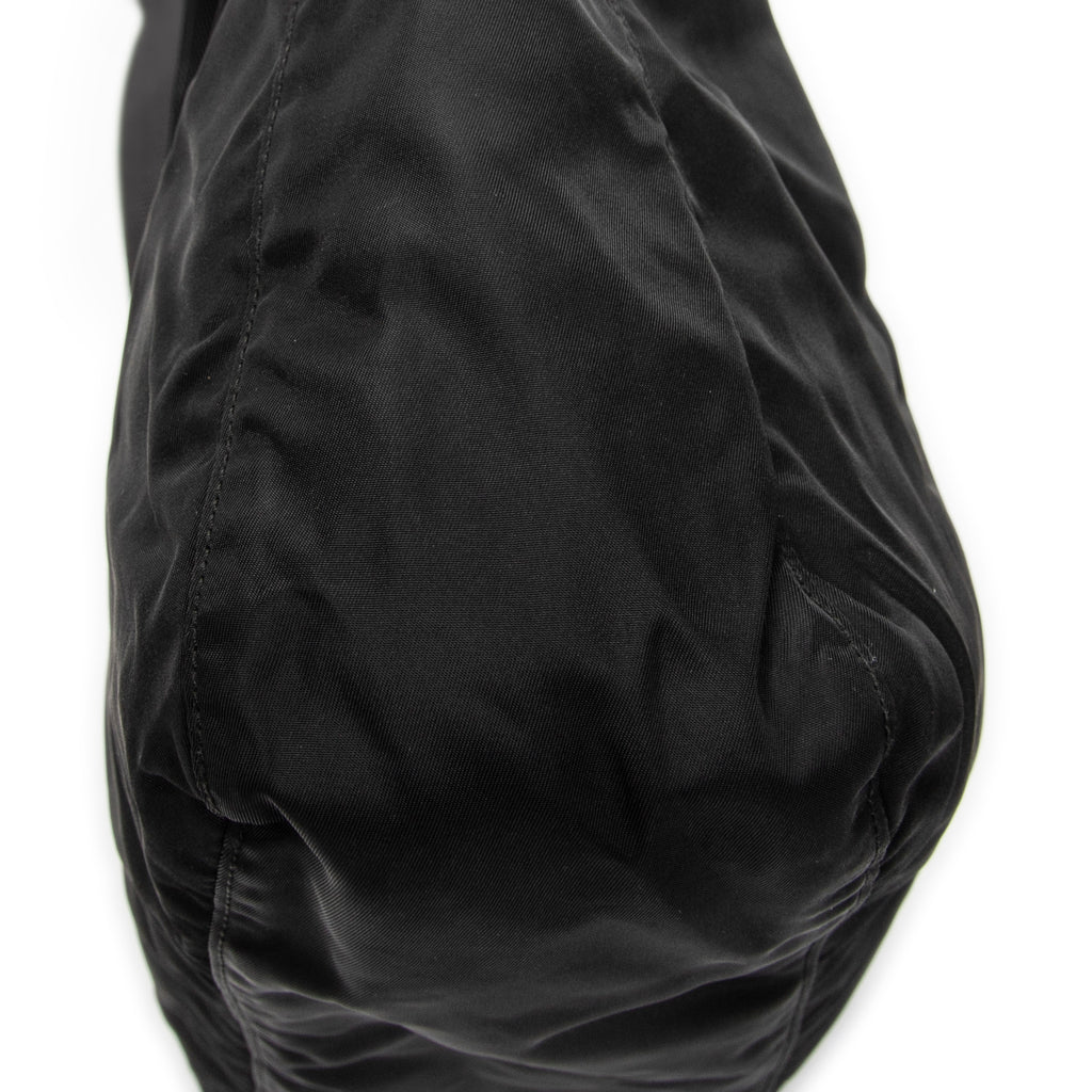 Shoulder Bag Large Messenger Black Nylon Canvas