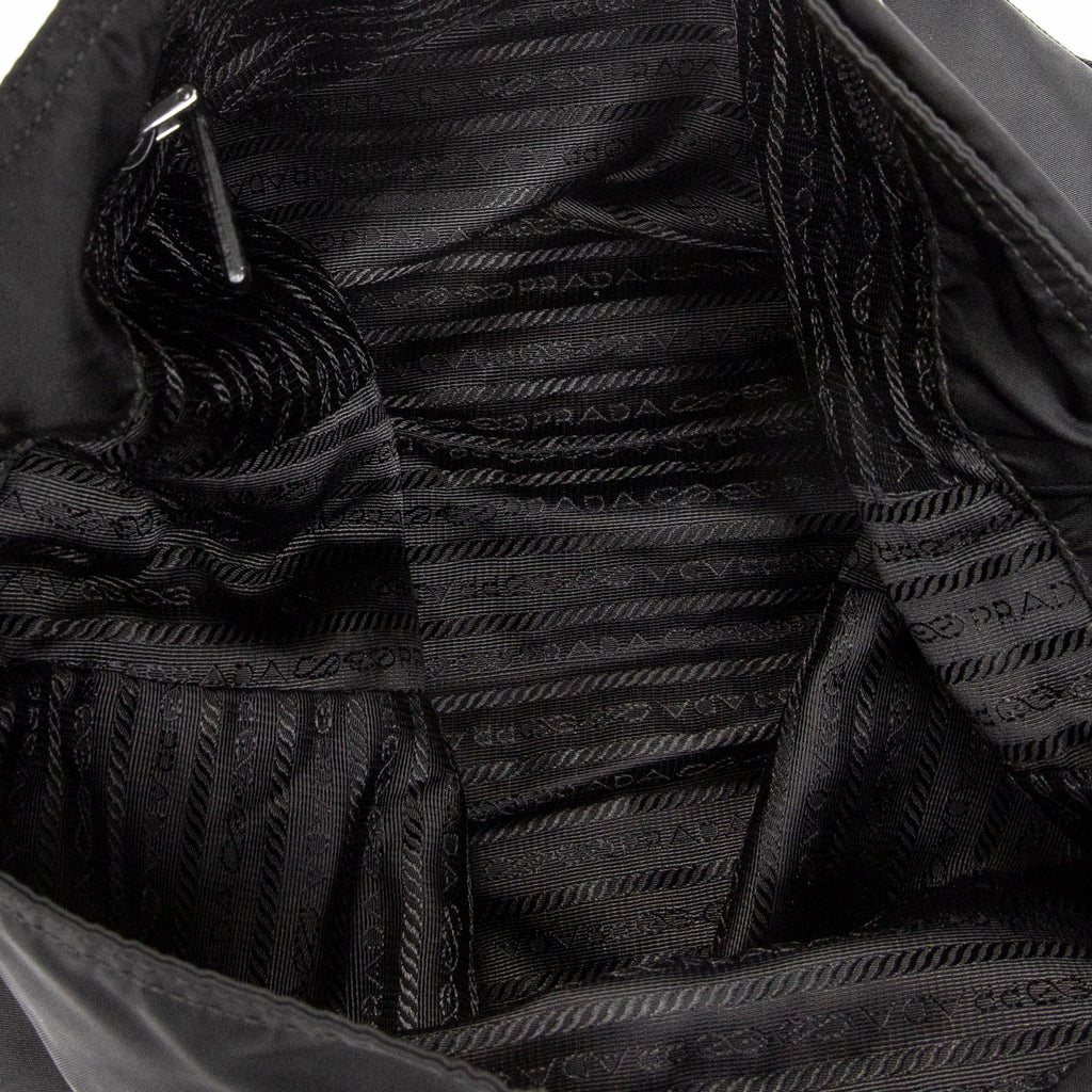 Shoulder Bag Large Messenger Black Nylon Canvas