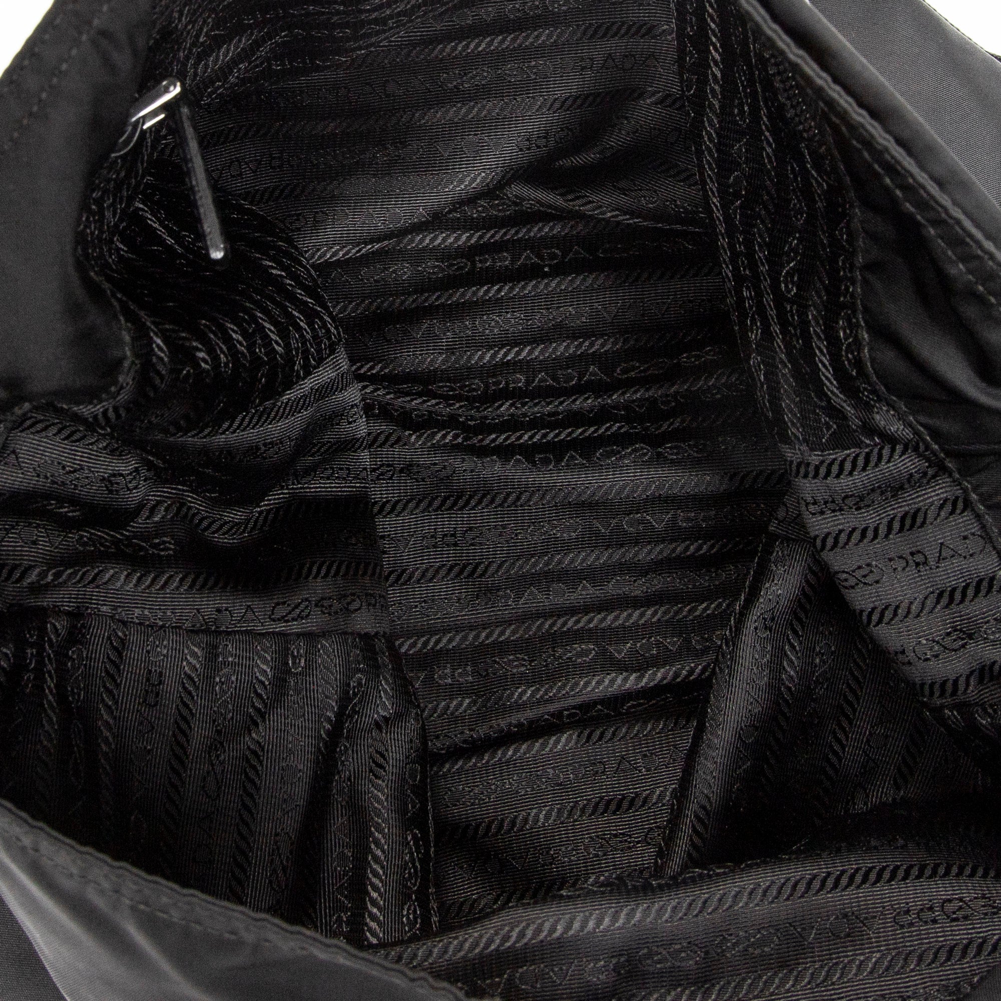 Shoulder Bag Large Messenger Black Nylon Canvas