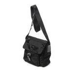 Shoulder Bag Small Buckle Flap Messenger Black Nylon Canvas