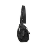 Shoulder Bag Small Buckle Flap Messenger Black Nylon Canvas