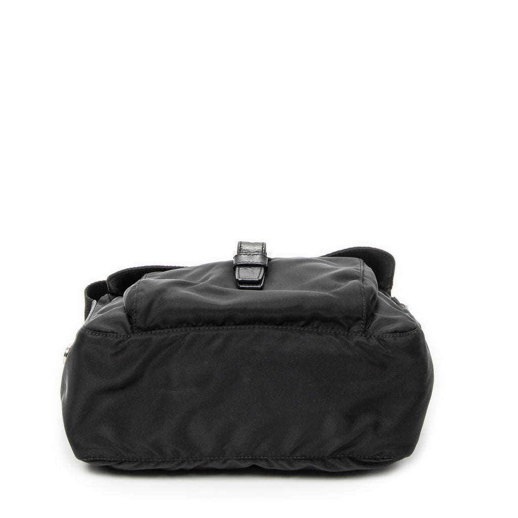Shoulder Bag Small Buckle Flap Messenger Black Nylon Canvas