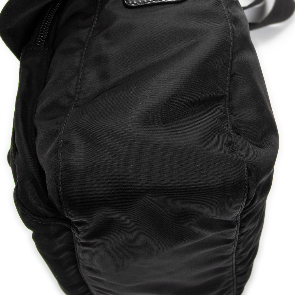 Shoulder Bag Small Buckle Flap Messenger Black Nylon Canvas