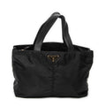 Shoulder Bag Large Shopping Tote Black Nylon Canvas