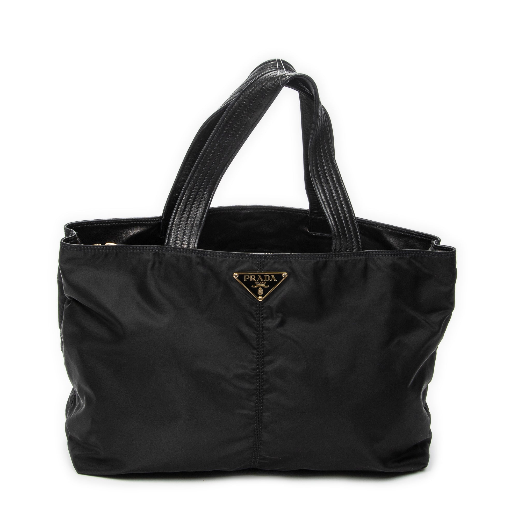 Shoulder Bag Large Shopping Tote Black Nylon Canvas