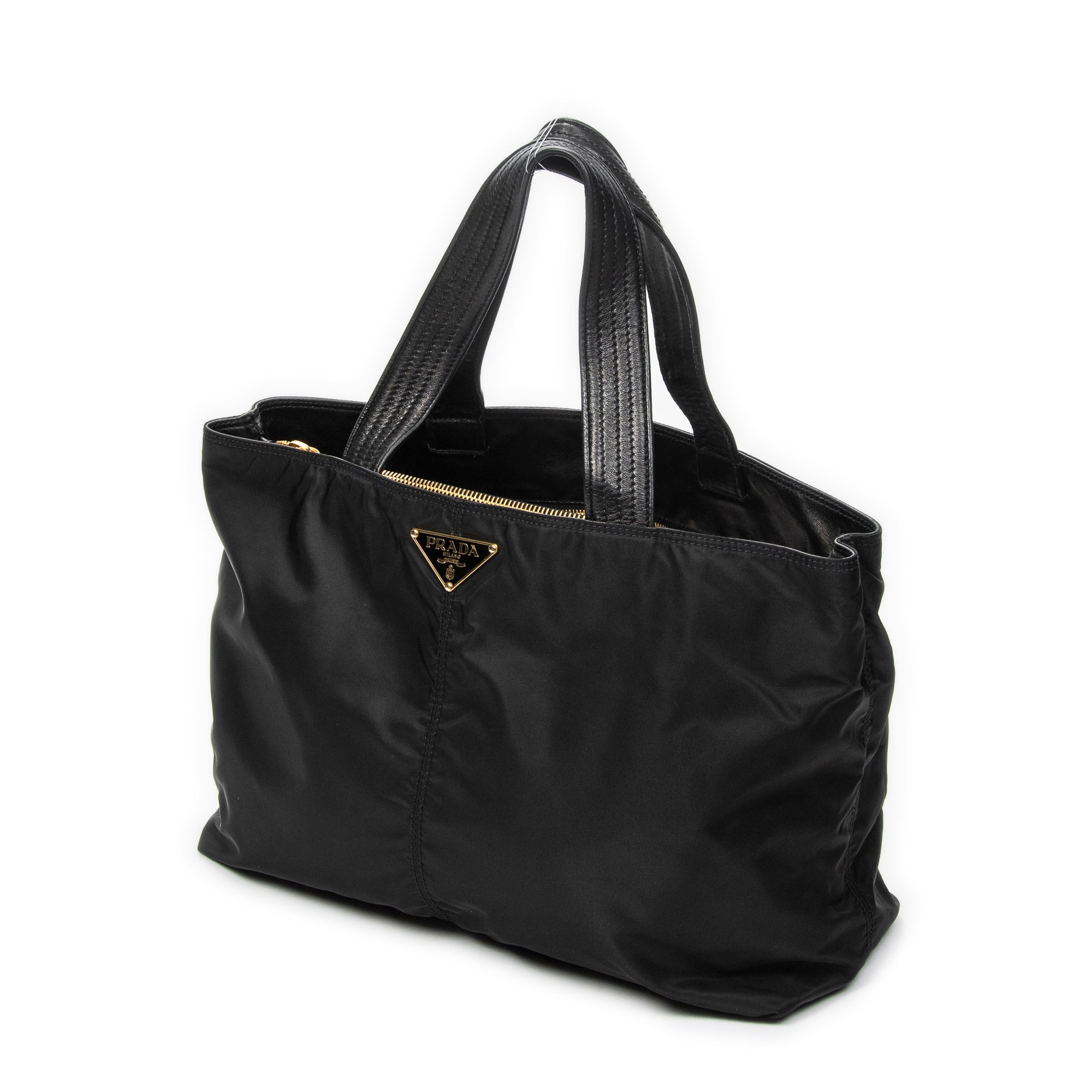 Shoulder Bag Large Shopping Tote Black Nylon Canvas