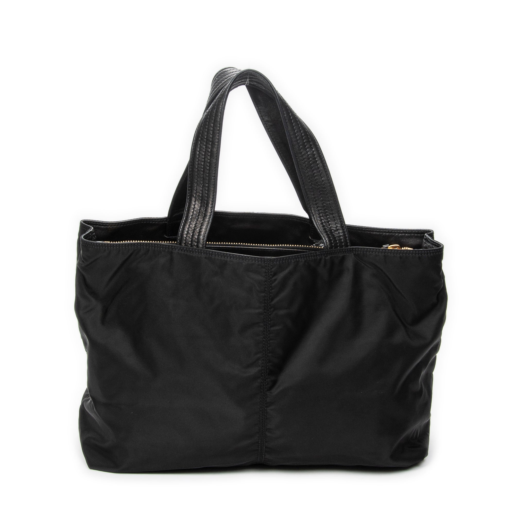Shoulder Bag Large Shopping Tote Black Nylon Canvas