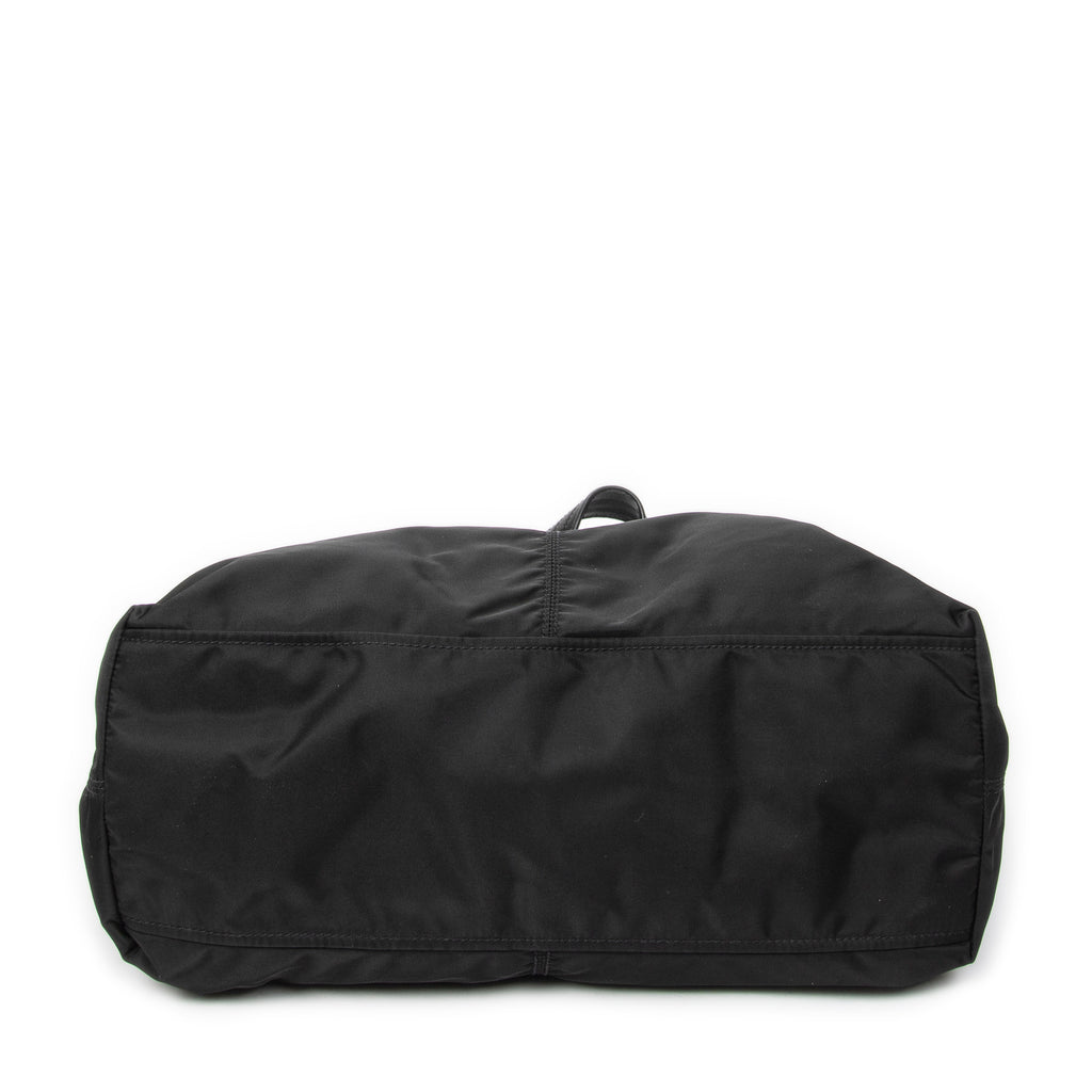 Shoulder Bag Large Shopping Tote Black Nylon Canvas