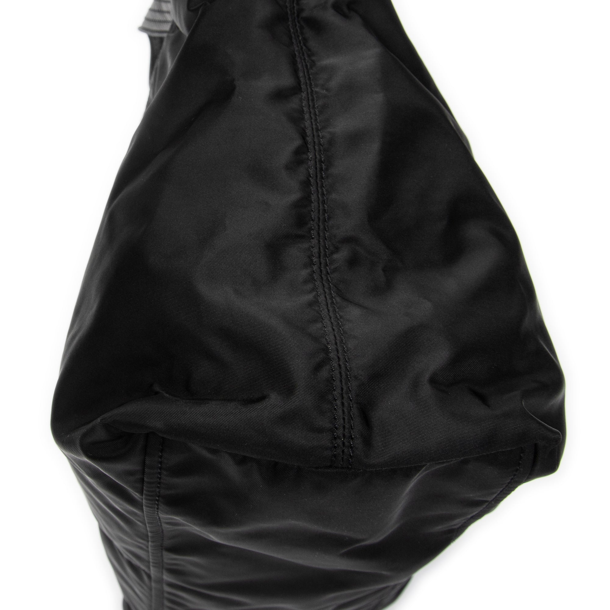 Shoulder Bag Large Shopping Tote Black Nylon Canvas
